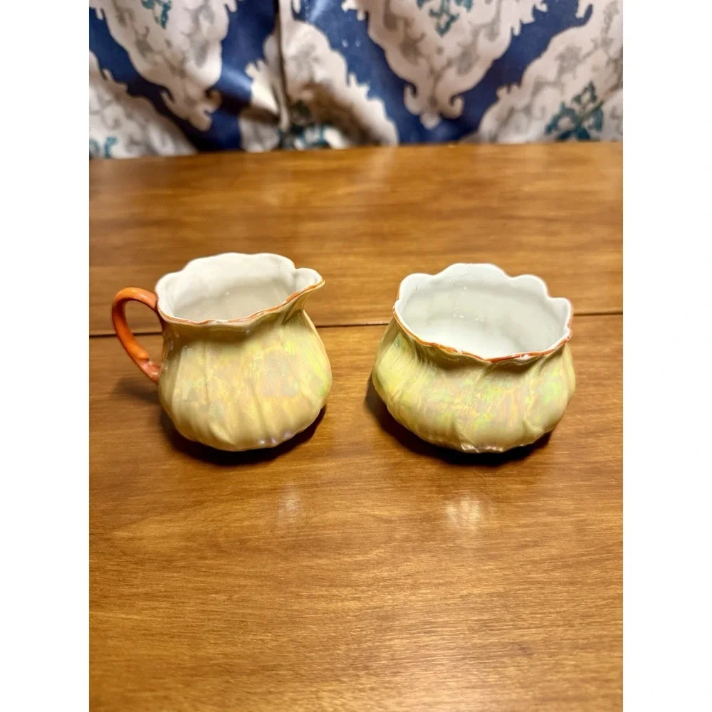 P.A.L.T. Czecho-Slovakia Porcelain Creamer Sugar Lusterware PALT Czaechoslavakia